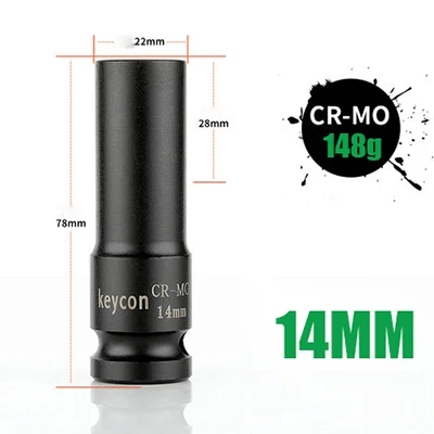 8-32mm Impact Socket 1/2 Inch Air Socket Adopter Metric Universal Pneumatic Socket Wrench Head for Electric /Air Impact Wrench - Цвет: 14mm