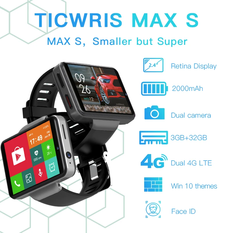 US $149.99 DM101 Max S 4G Android Smart Watch For Men 24 Display Face ID 2000mAh 3GB 32GB 8MP Dual Camera GPS Bluetooth Smartwatch 2020
