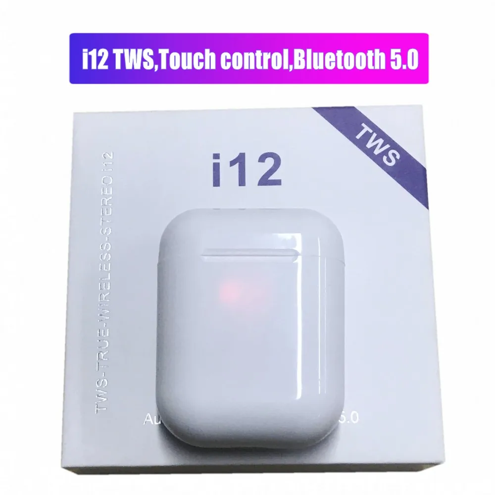 

Original i12 TWS Wireless Bluetooth 5.0 Earphone Sports Sweatproof Headphone Touch Portable Earbuds PK i10 i20 tws i30 i60 i80