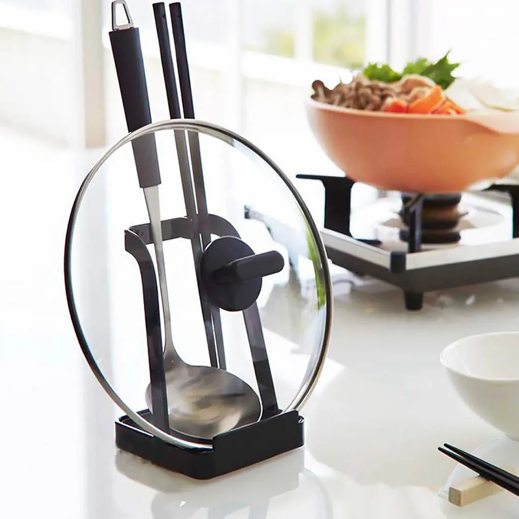 Home Ladle Holder Storage Soup Spoon Tray Lid Stand Spatula Organizer