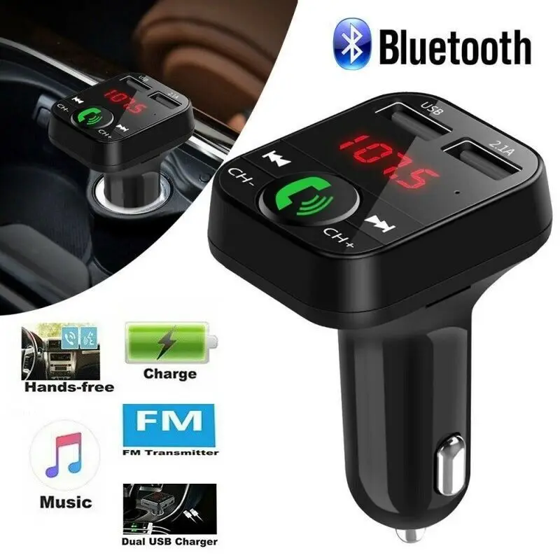 Bluetooth беспроводной в автомобиле MP3 FM передатчик адаптер для автомобильного радио комплект 2 USB зарядное устройство