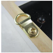 50PCS Golden D-Ring picture framing frame hanging  wall mount hooks hangers with screws