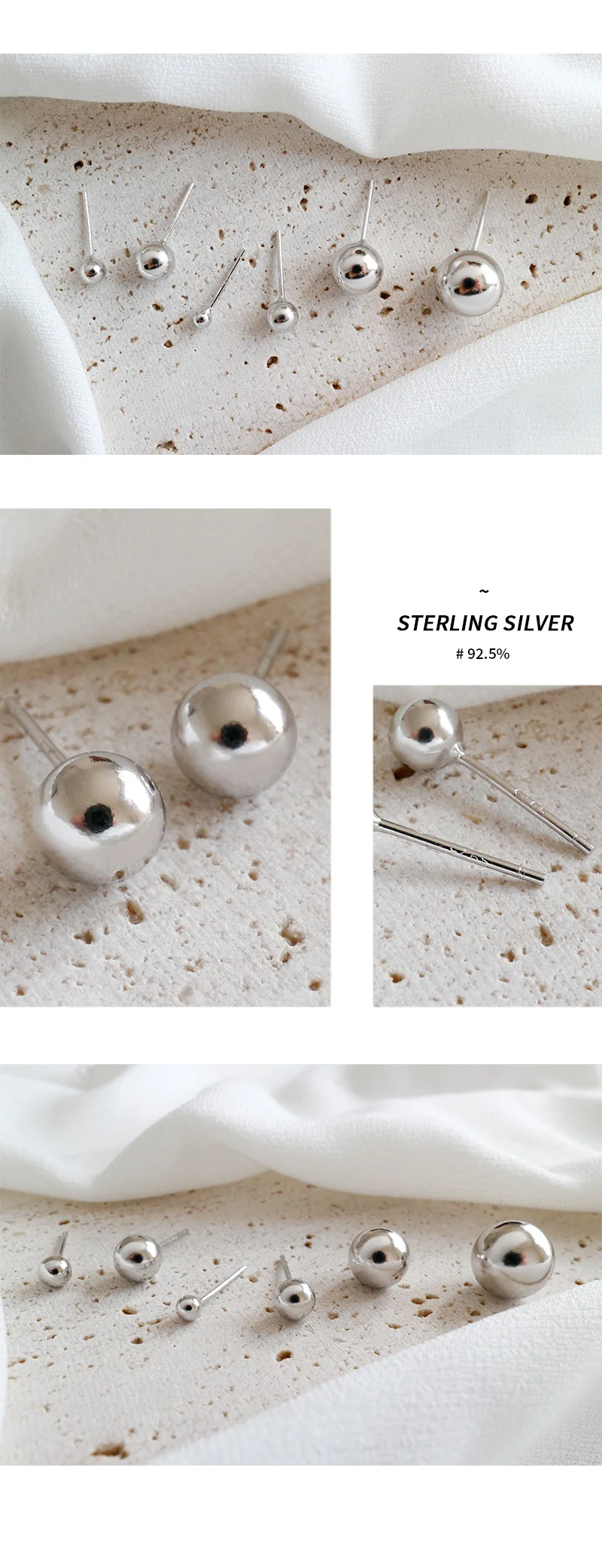 Настоящее чистое серебро 925 пробы, простые серьги-гвоздики для женщин и мужчин, корейские свадебные ювелирные изделия, подарок для девушек, brincos
