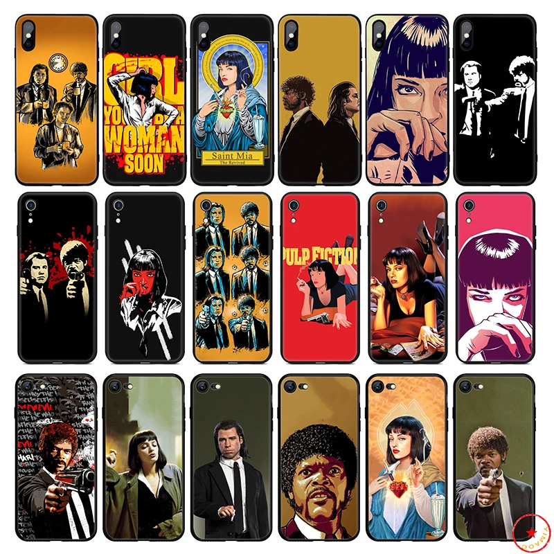 Мягкий силиконовый чехол Pulp Fiction для iPhone 11 Pro Xs Max X или 10 8 7 6 6S Plus 5 SE Xr 7Plus |