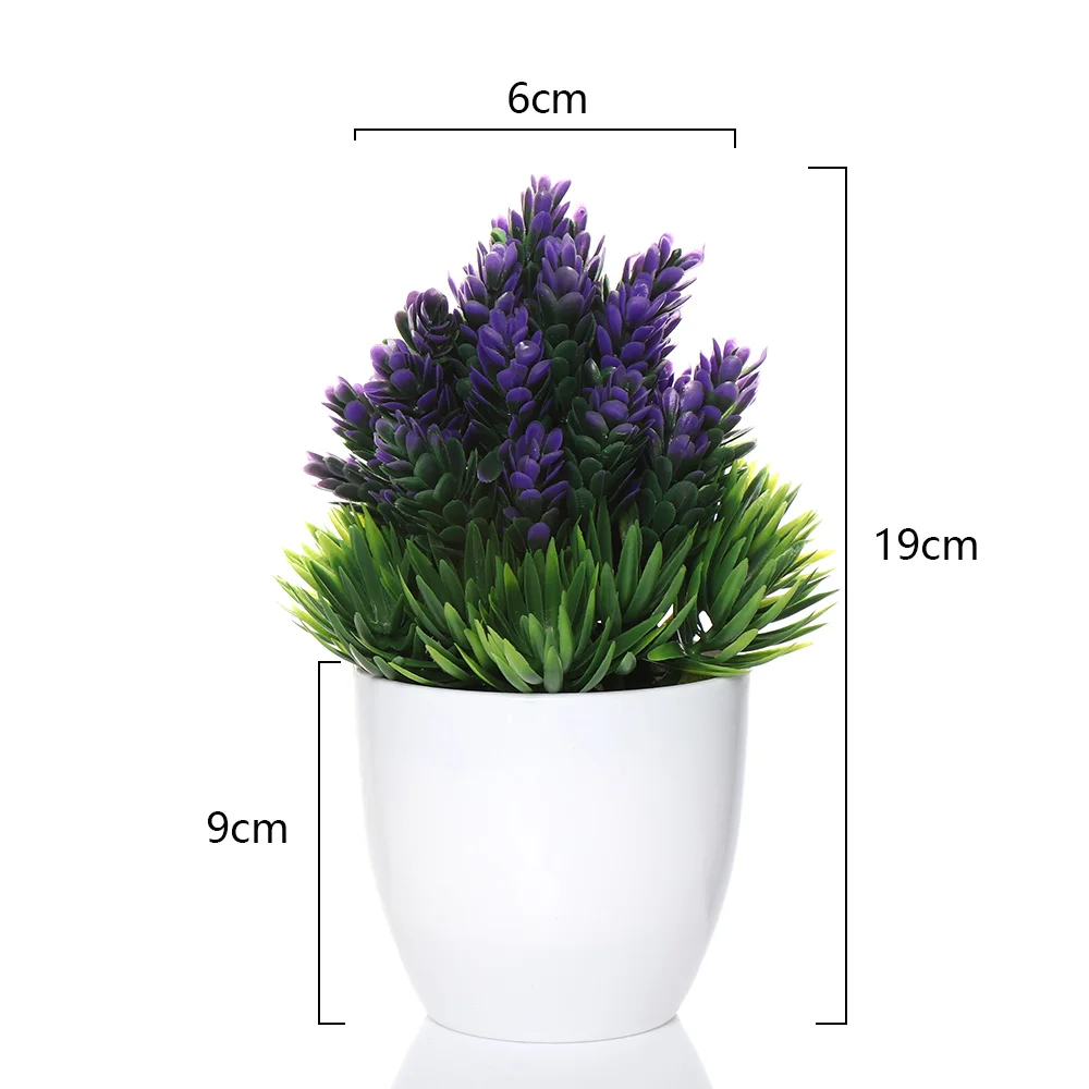1 SET Mini Plastic Plant Simulation Bonsai Desktop Ornament Wedding Christmas Artificial Flower Fake Potted Home Decor