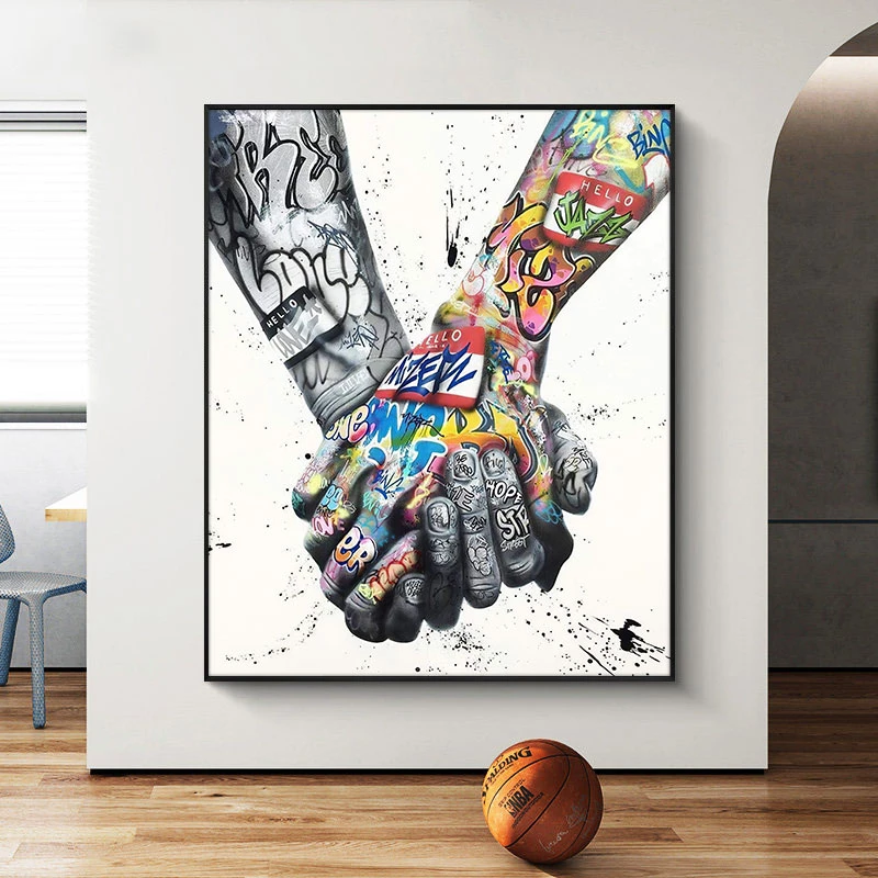 Graffiti Art Of TATTOO HANDS Canvas Paintings Posters Prints Wall Art Home Deco 
