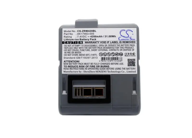 

cameron sino 4200mah battery for ZEBRA L405 RW420 EQ AK17463-005 CT17102-2 Printer Battery