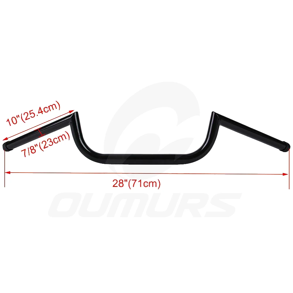 OUMURS мотоциклетные 7/" 22 мм Рули, подъемная рукоятка, универсальная для Honda Suzuki Yamaha Harley Bobber Cruiser Кафе Racer