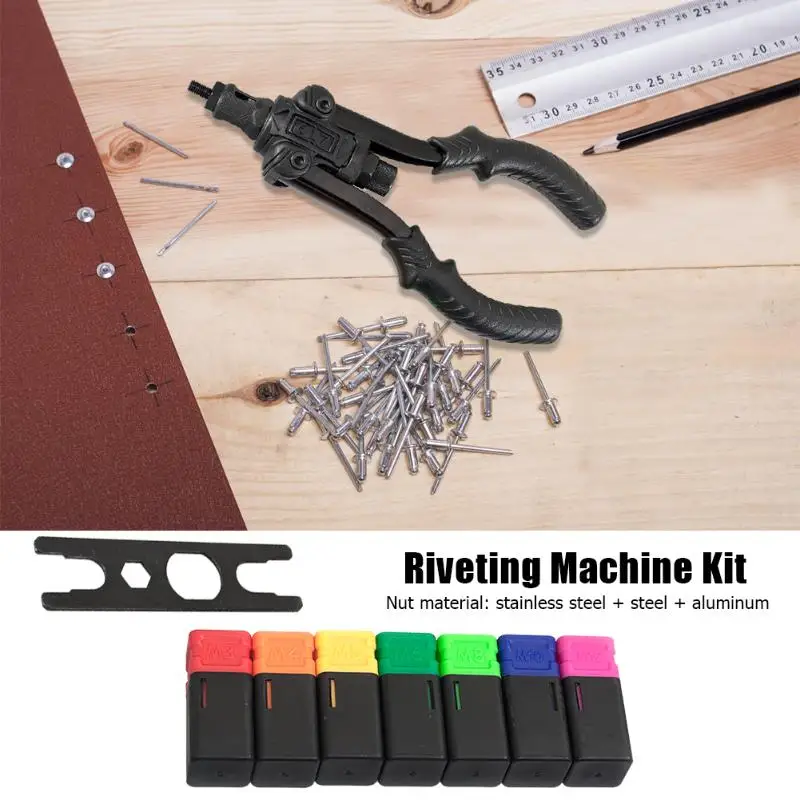 

Portable M3-M8 Hand Riveter Nut Hot Sale Rivet Gun Kit Stainless Steel Threaded Nut Rivet Tool Hand Tool Supplies