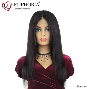 

13x4 Lace Front Wigs Straight Natural Color Lace Frontal Wigs Brazilian Remy Human Hair Wig Pre-plucked Natural HairlineEUPHORIA