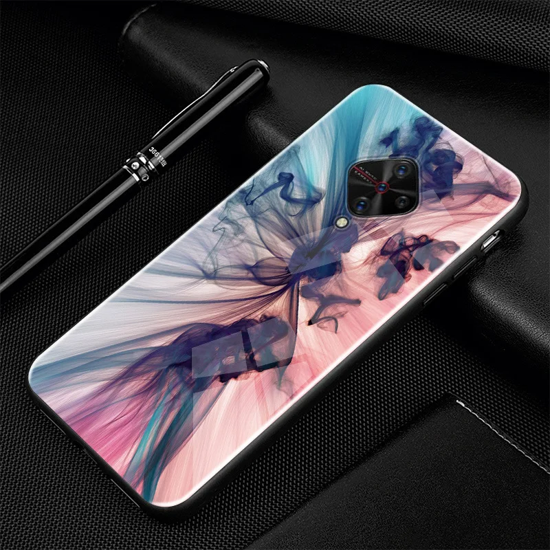 12 ДЛЯ vivo V17 чехол PC стеклянный чехол для телефона черный ТПУ бампер чехол для vivo V17 RU ЧЕХОЛ ДЛЯ vivo Y9S V 17 V1945A V1945 6,3" - Цвет: 12
