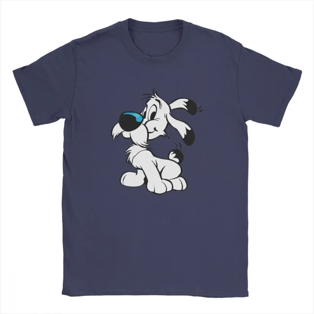 

one yona Men's T-Shirts Asterix And Obelix Novelty Cotton Tees Short Sleeve Dogmatix Idefix Ideafix Obelix Dog Tops Plus Size
