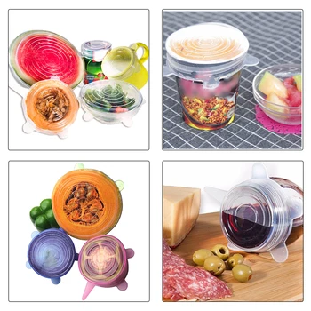 

Silicone Stretch Lids Reusable Food Covers for Bowl Cup, Safe in Microwave Dishwasher Refrigerator, Durable and Expandable