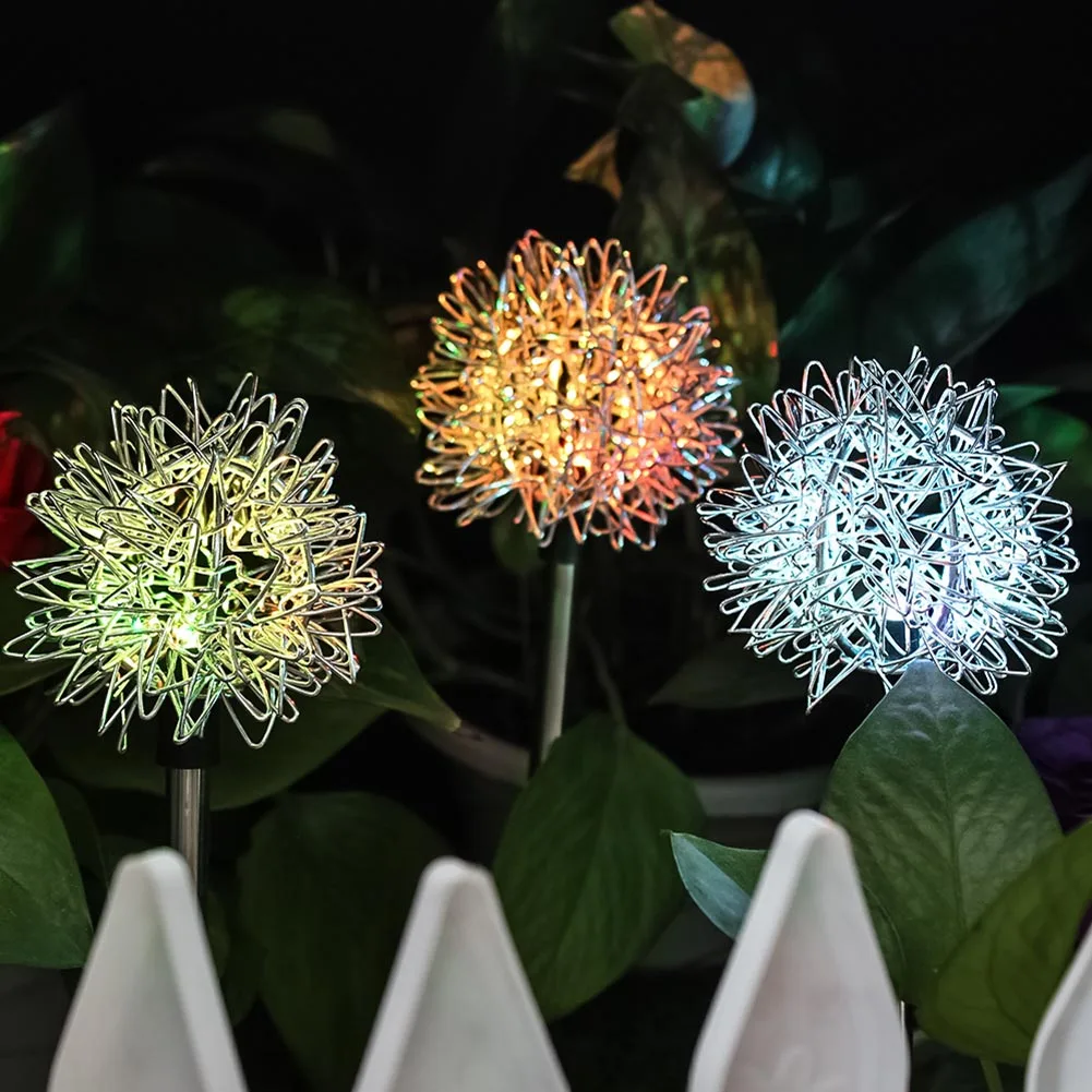 

4 Pieces Solar Dandelion Landscape Light Multi-Color Solar Garden Outdoor Lights WWO66