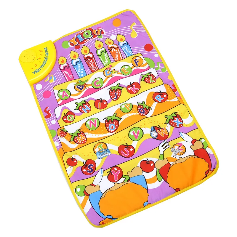Yiqu yi qu Birthday English Lettered Infants Teaching Aids Music Rug EN71 Washable Learning Pad