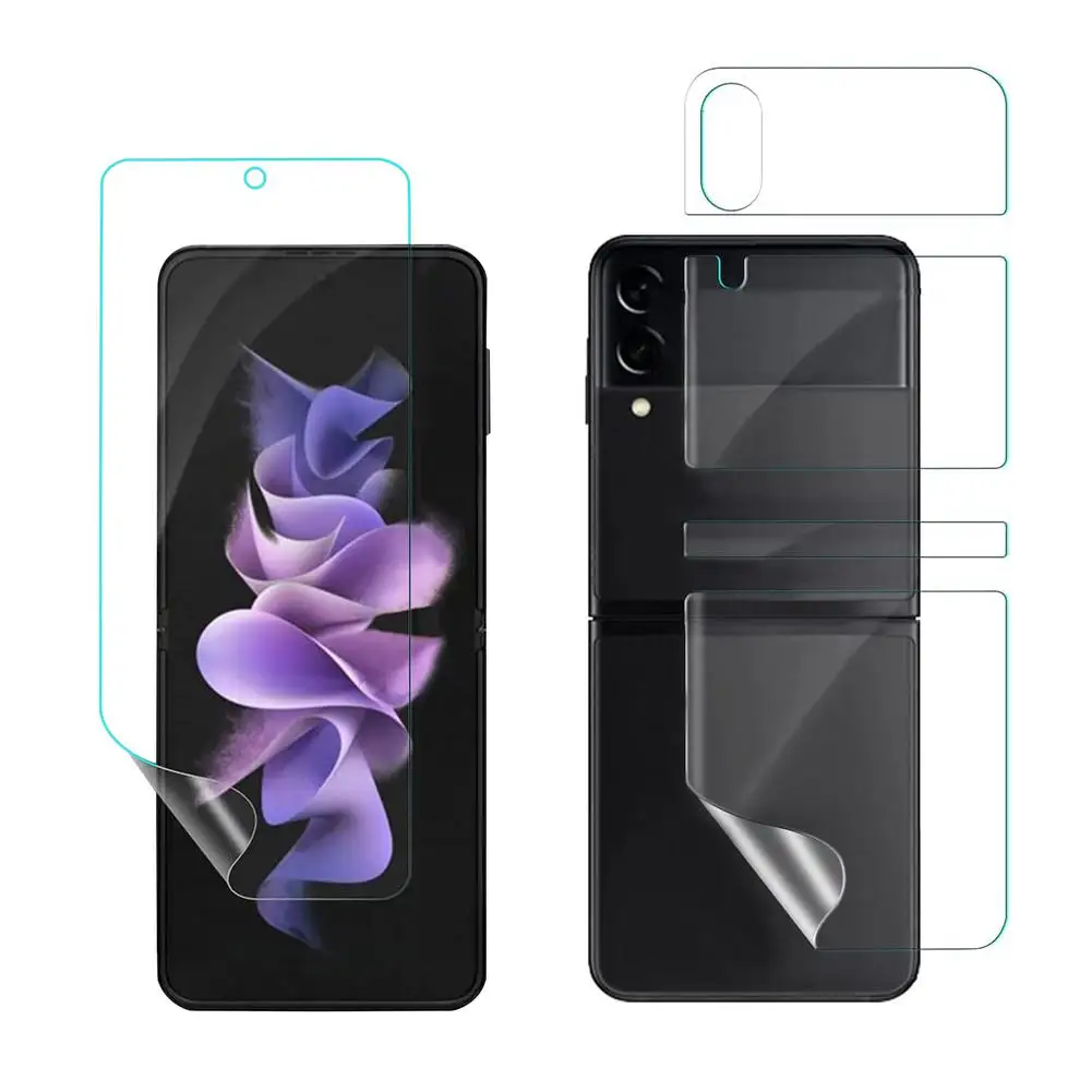 4 In 1 Soft Transparent Film For Samsung Galaxy Z Flip 3 5g Tpu Front Back Sreen Protector Film