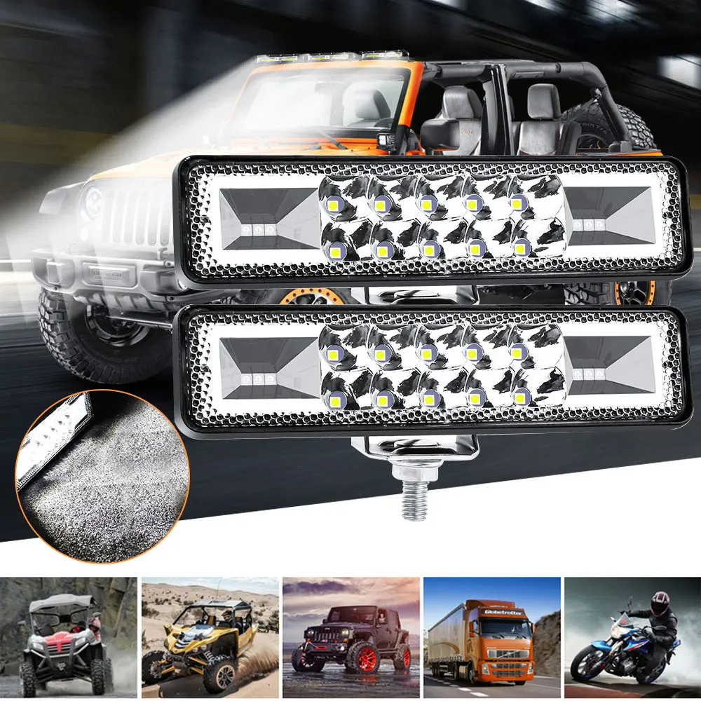 

2PCS 6Inch 16LED 12V 48W 6000K Car Truck Off-Road ATV SUV Strobe Flash Work Lamp LED Light Bar Car Truck Trailer Work Light Lamp
