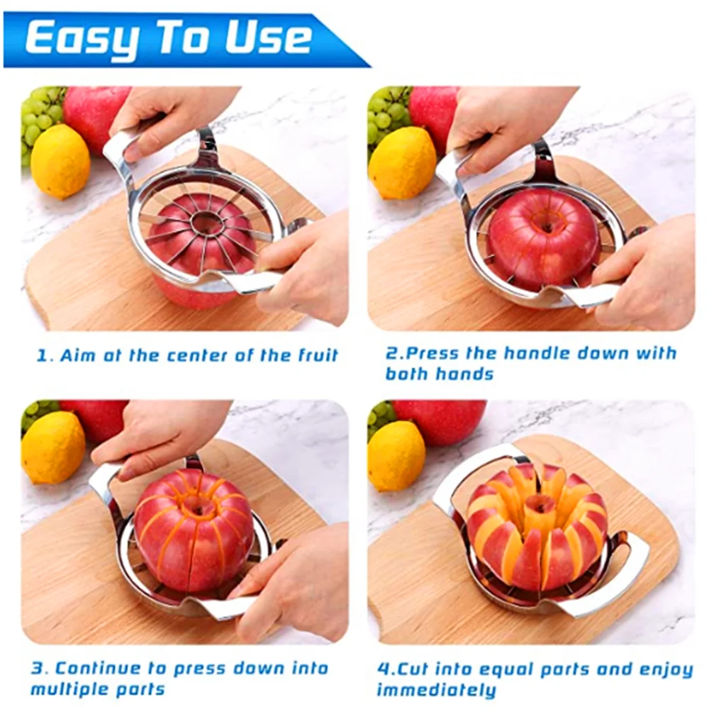 8/12 Blade Large Apple Cutter Slicer Stainless Steel Ultra-Sharp Fruit Corer Slicer Tools Kitchen Accessories fruit slicer