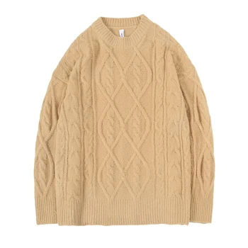 

Men Korean Fashions Sweater 2020 Mens Winter Harajuku Thick Sweater Male Pullover Harajuku Streetwear Solid Sweaters