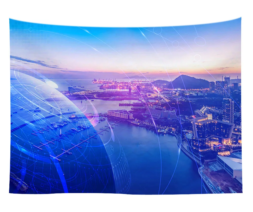 AliExpress/EBay/Hot Selling Digital Printing Home Tapestry/Wall Tapestry/Beach Towel City Series