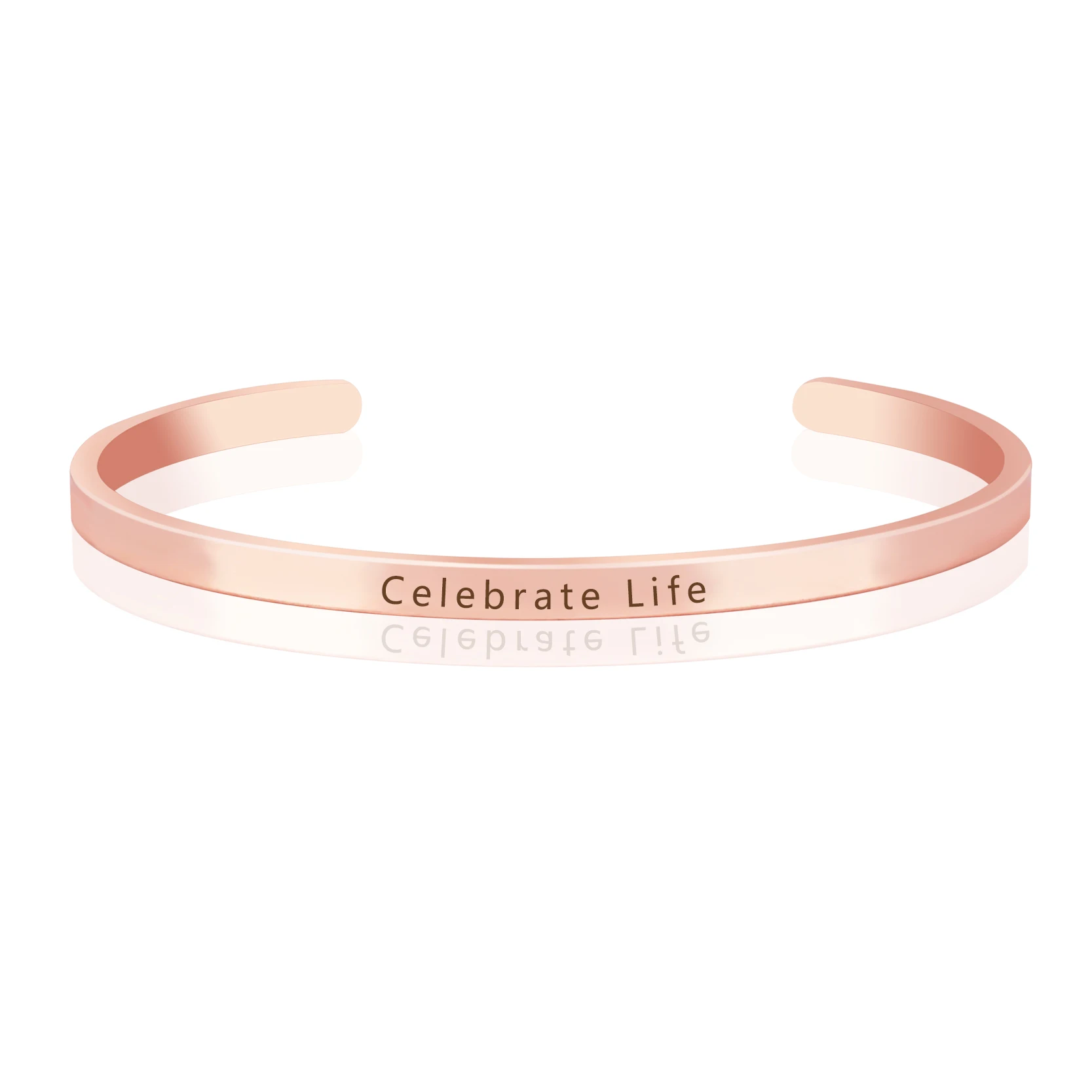 Celebrate Life K гаджеты цитаты браслеты Латунь разомкнутый браслет на запястье Модные женские вдохновляющие ювелирные изделия браслет La Vie Est Belle - Окраска металла: Celebrate Life