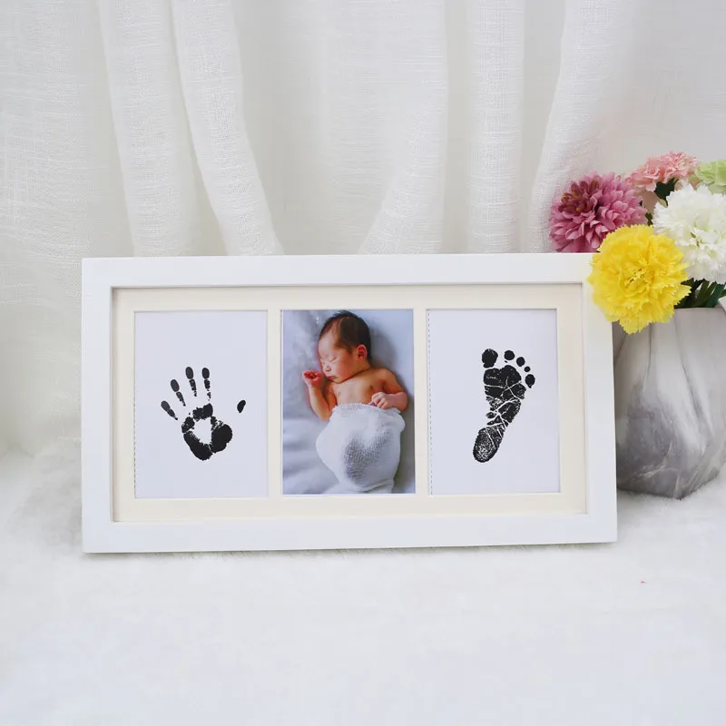 Newborn Memorial Ink Hand Foot Print Photo Frame Baby DIY Handprint Footprint Picture Frame Growing Souvenir Items Paw Print Pad cheap newborn photography near me