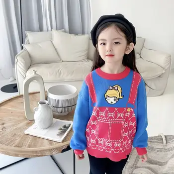 

2020 Girls sweater pullover knitted cartoon princess kids girls warm sweaters cute girls tops