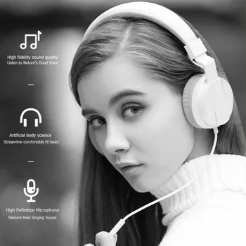 

Soft Comfortable Wired Headset Lightweight 3.5mm Port Headphones With Microphone