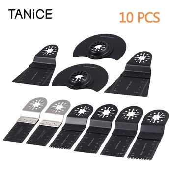 

TANiCE 10 Pcs Multifunctional Saw Blade Tool Accessory Set Durable Multimaster Multitool For Bosch Fein Wood Cutting