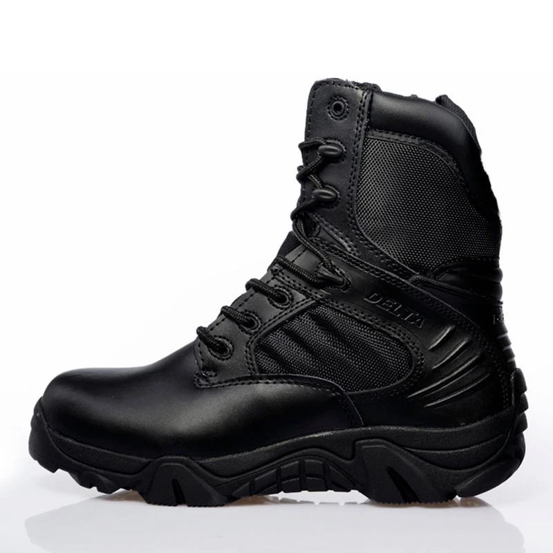 Тактические армейские ботинки для мужчин; зимние водонепроницаемые мужские ботинки из натуральной кожи на резиновой подошве; Безопасная рабочая обувь; армейские ботильоны