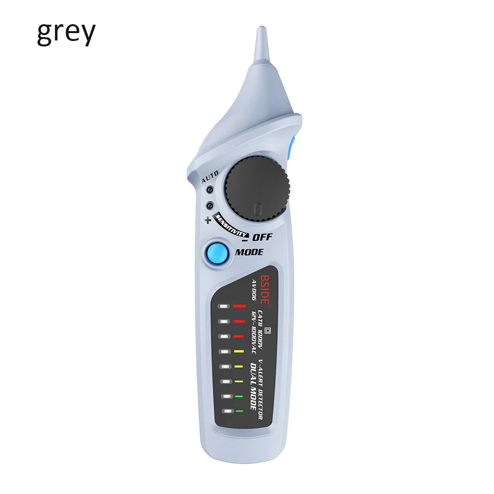 Бесконтактный детектор напряжения Тестовый er BSIDEAVD06/06X розетка настенная розетка переменного тока тестовая ручка индикатор 12~ 1000 В совпадающий мультиметр - Цвет: Gray AVD06