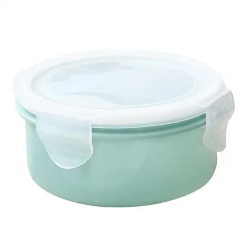 Arrival 280/380ml Portable Transparent Sealed Lunch Box Food Bento Storage Container Prevent leakage transparent seal bento box - Color: Blue 380ml