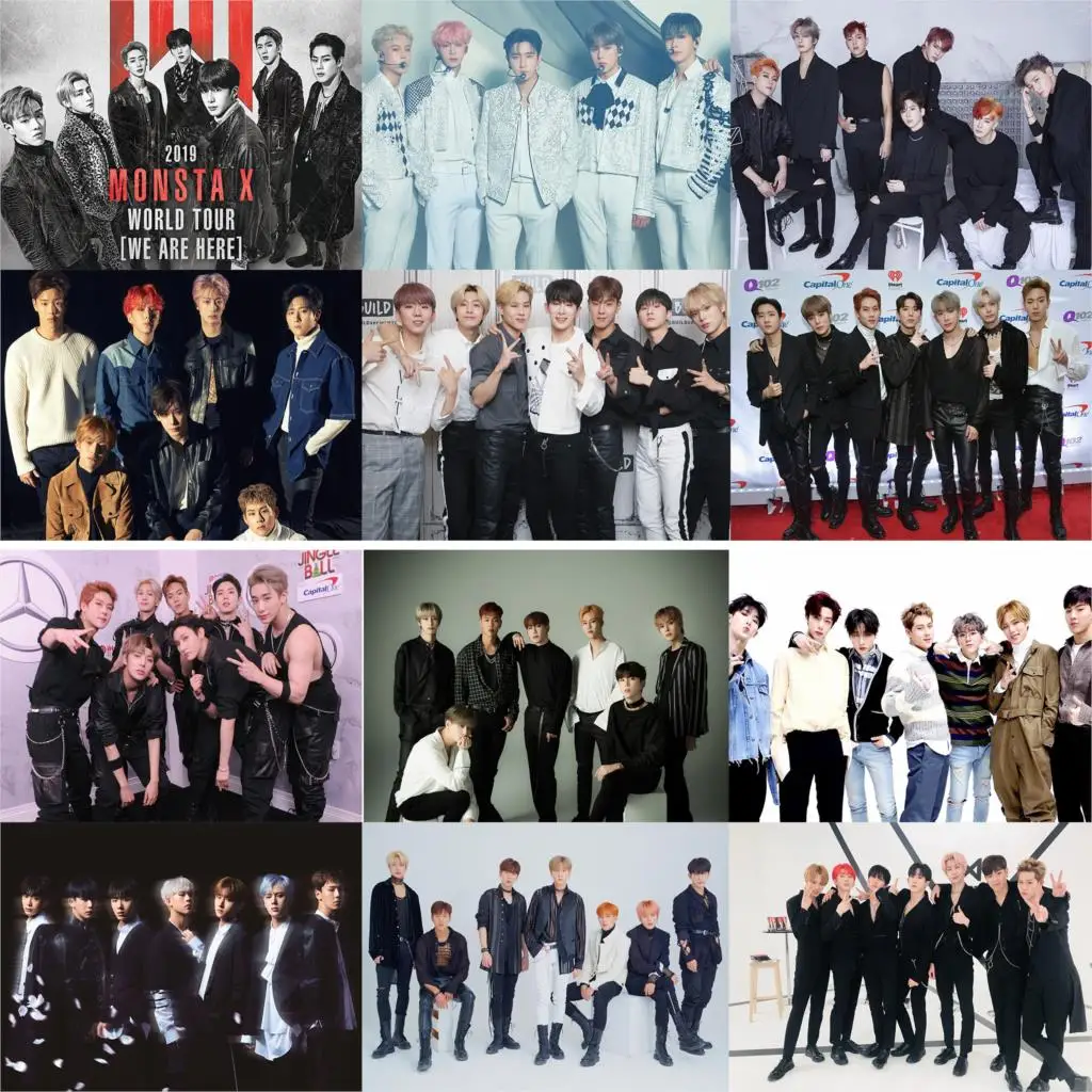 Monsta X Kpop постеры высокое разрешение украшение для дома и офиса глянцевые бумажные
