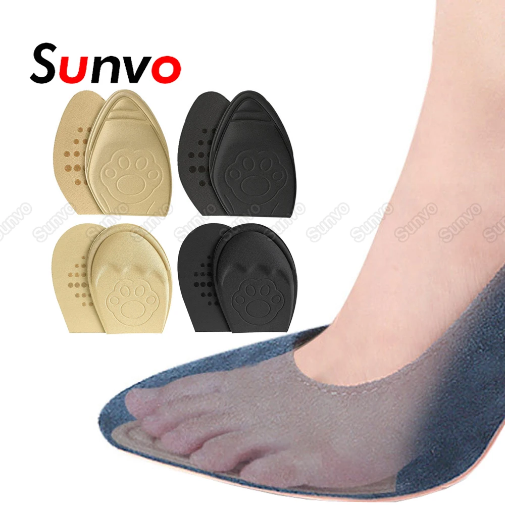 Sunvo-almohadillas para el antepié para mujer, plantilla de espuma con memoria para zapatos, insertos de tacón alto, esponja para zapatos, cojín para aliviar el dolor, almohadilla de cuidado del pie