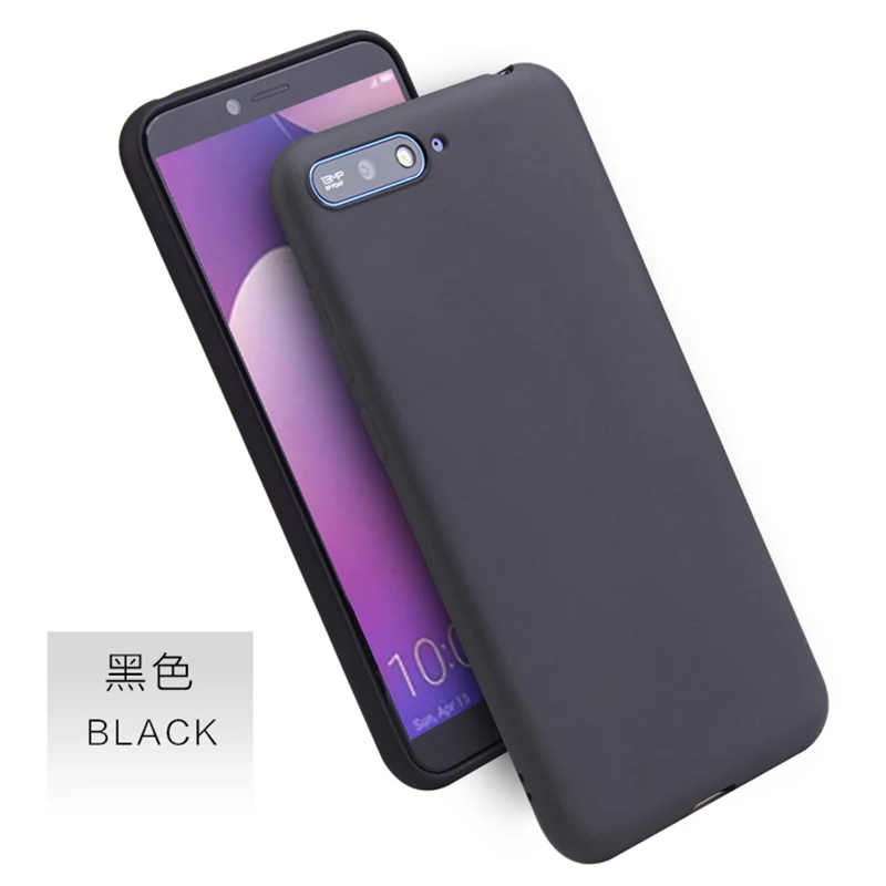 Huawei Y9 Y5 Y6 Y7 Prime Карамельный цвет чехол для Honor 6A 6C 7A 7C Pro 5X 6X 7X 8X мягкий чехол на Honor 8 9 10 Lite V10 8 Pro - Цвет: Black