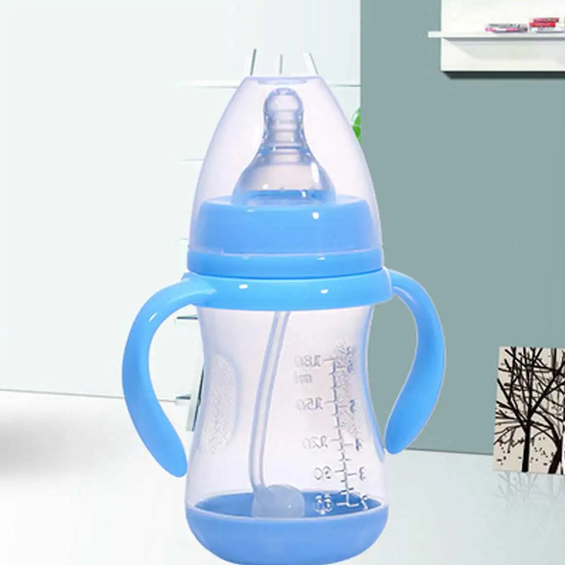 320 мл 240ml180ml Красивая Детская Бутылочка для новорожденных детей учится для кормления питья ручка бутылки Дети соломы бутылки для сока и воды
