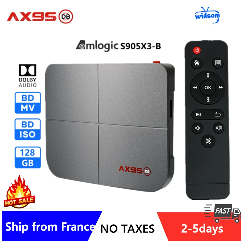 

Best AX95 iptv box DB Amlogic S905X3-B Android 9.0 tv box support Dolby Blu-ray BD MV ISO media player smart ip tv set top box