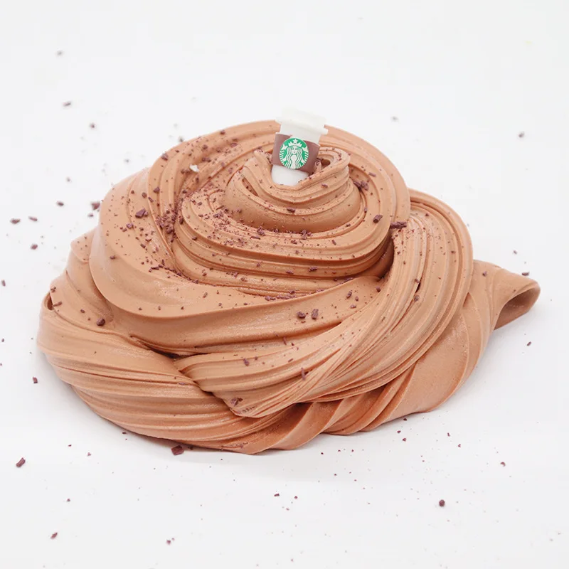200ML Coffee Cup Fluffy Slime Cloud Slime Modeling Clay Rainbow Slime Toy For Kids Children Soft Reliever Lizun Floame