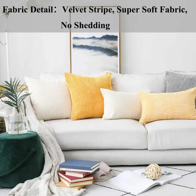 Supersoft Corduroy Cushion Cover Home Decor Pillow Covers Plain Striped Throw Pillow Case for Sofa Bed Living Room Decoration 2