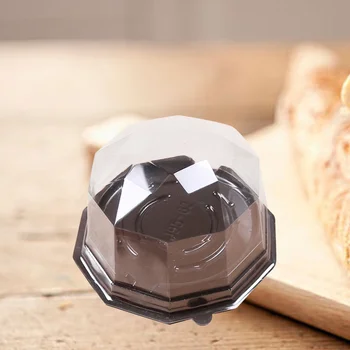 

100 Pcs Disposable Mooncake Container Diamond Shape Cake Boxes Mousse Packaging Holder Food Container with Lid
