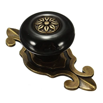 

Vintage Ceramic Door Knobs Drawer Cabinet Cupboard Wardrobe Pull Handle Black+Bronze