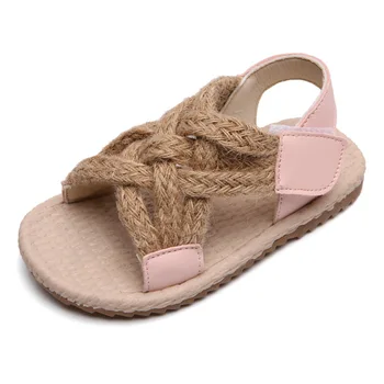 

2020 Summer Children's Hemp Rope Sandals For Boys Girls Soft Bottom Roman Shoes Kids Open Toe Sandals Non-slip Baby Sandals