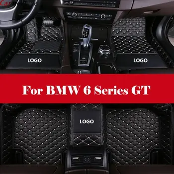 

Car Floor Mats Waterproof Leather Floor Mat +LOGO Car-styling Interior Car Carpet Floor Mat For BMW 6 Series GT