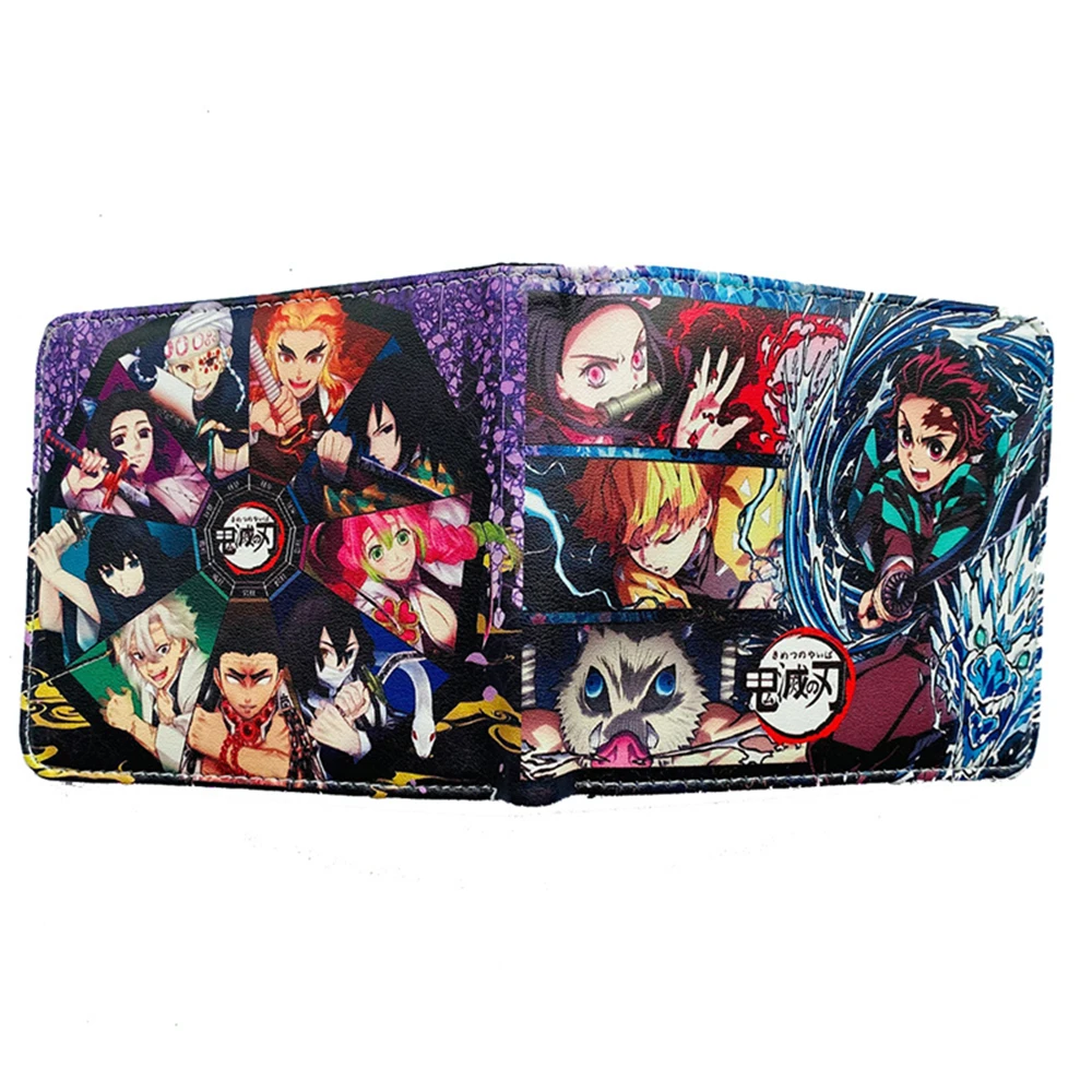 Anime Cartoon Demon Slayer Kimetsu No Yaiba Tanjiro Kamado Wallet Short Purse With Coin Pocket front pocket wallet