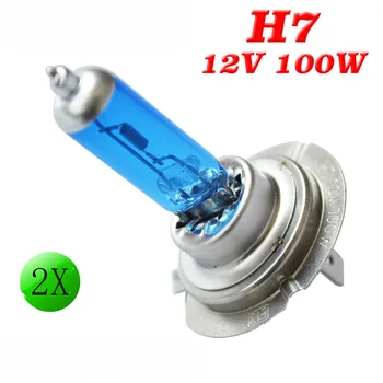 

H7 Halogen Lamp 12V 100W 6000K Xenon Bright Dark Blue Quartz Glass Car Headlight Super White Auto Bulb