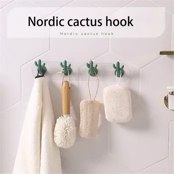 

Cactus hook creative seamless wall decoration wall hanging free punch sticky key rack over door rack door hanger towel hanger