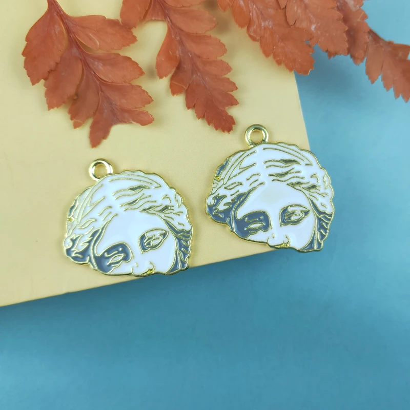 

JeQue 10pcs 25x26mm Enamel Human Face Charm For Jewelry Making Crafting Fashion Earring Pendant Cute Necklace Bracelet Charms