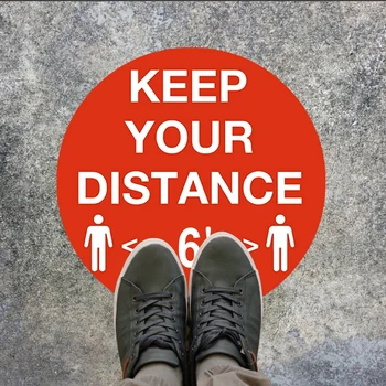 

Customers Sticker Employees 5PCS Social Distancing Shop Floor Sign 28cm