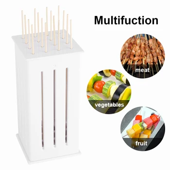 

16 Holes Easy Barbecue Kebab Maker Meat Brochettes Skewer Machine Bbq Grill Accessories Tools Set with Some Sticks Kit
