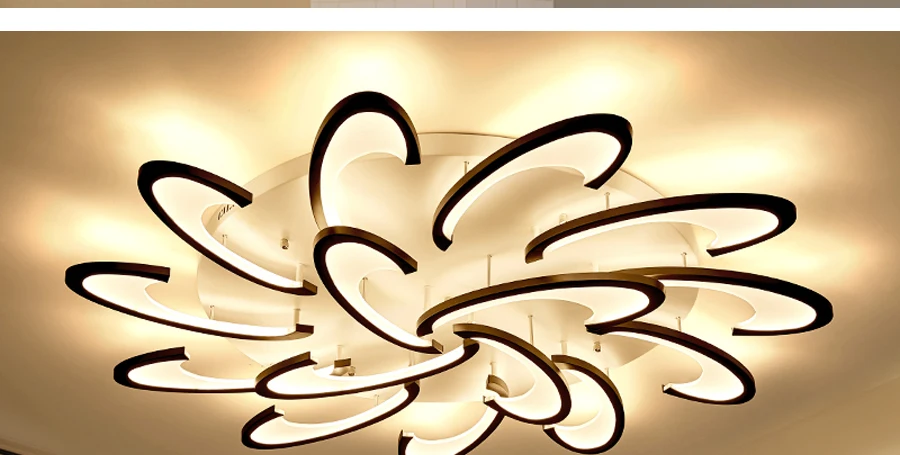 Черный, белый цвет тела светодиодный люстры для Гостиная акрил Lampara de techo современная люстра лампа домашние приспособление освещения